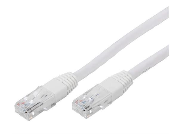 UTP Patch Cat.6 -  1,0 m Hvit Nettverkskabel 250MHz 24AWG 